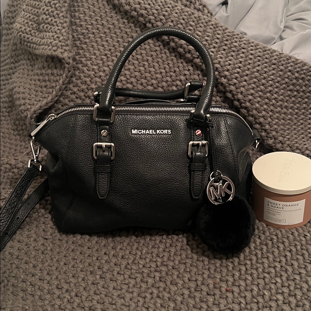 Michael Kors Black Pebbled Leather Satchel